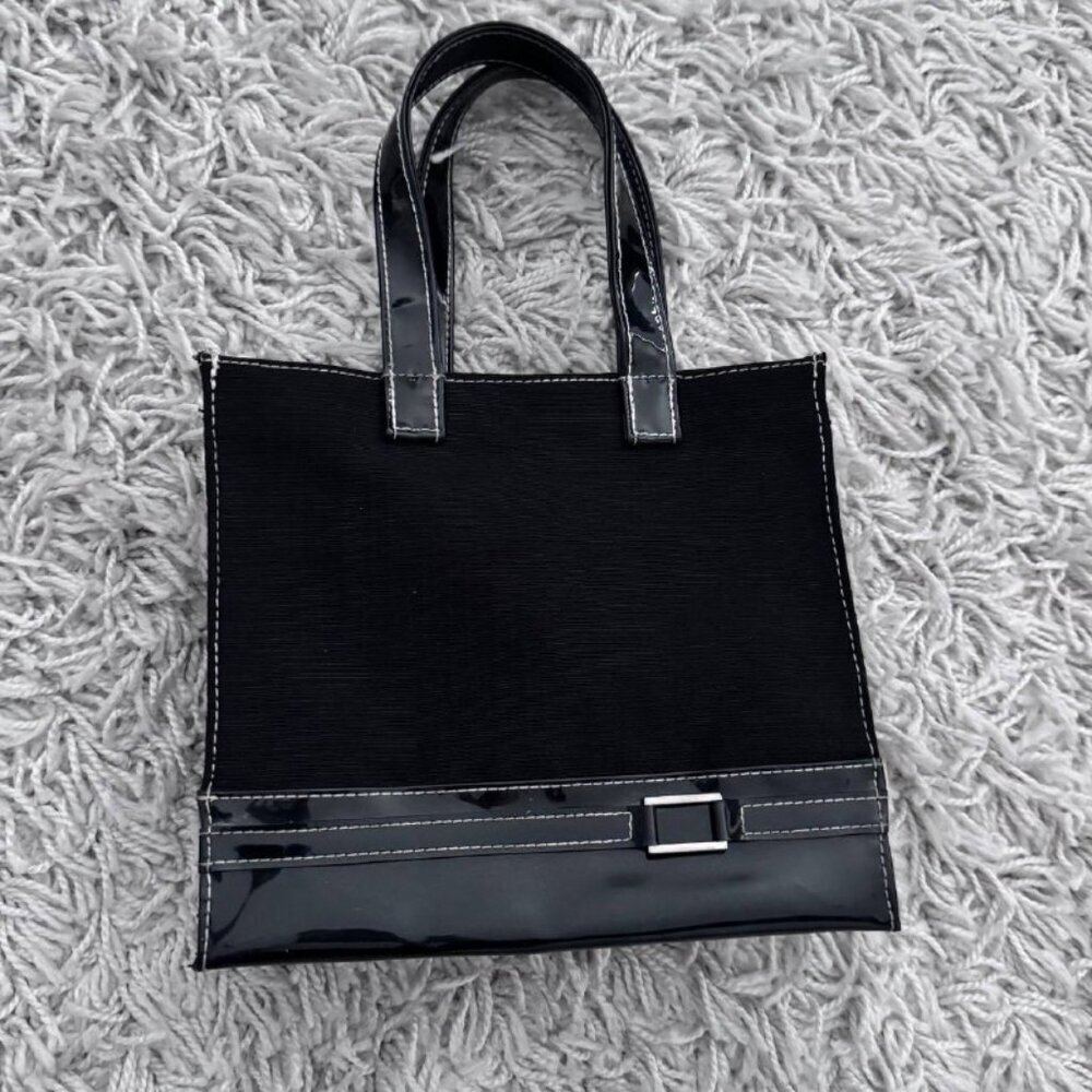 Cute Canvas Mini-Tote Bag in Black